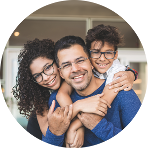 family with glasses