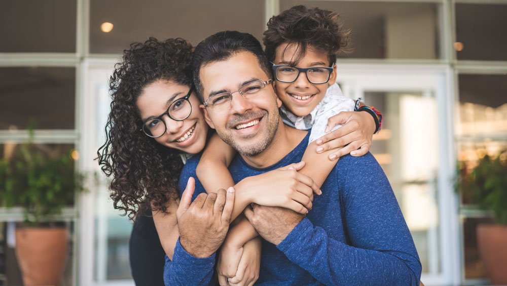 family with glasses